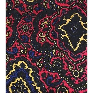 Wyoming Traders Wild Rag Red Yellow Paisley 100% Silk Western Scarf 34.5"